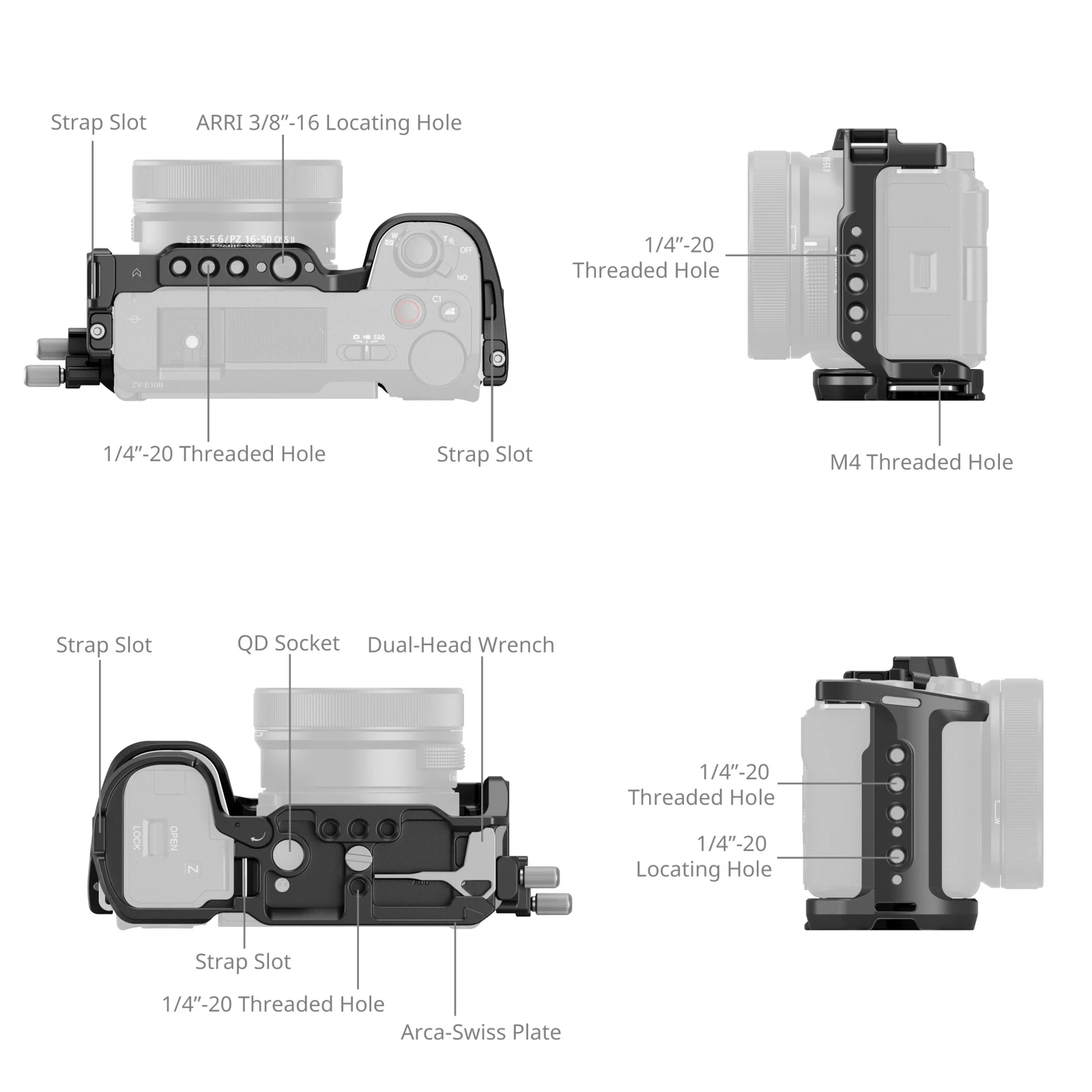 Sony Camera Zv-E10 - Smallrig HawkLock Kit de gaiola de