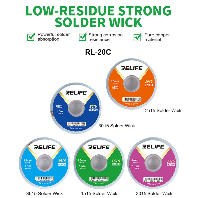 Solder Wick Braid - Relife RL-20C pavio de solda para