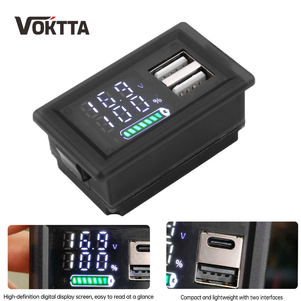 Usb Ammeter Tester - Usb + tipo-c/duplo usb 9v 12v