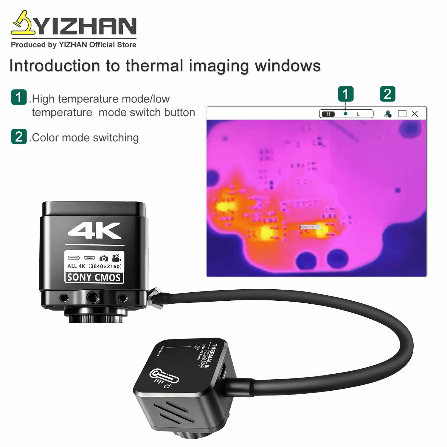 Electronics Repair Images - Câmera de Microscópio Térmico YIZHAN 4K