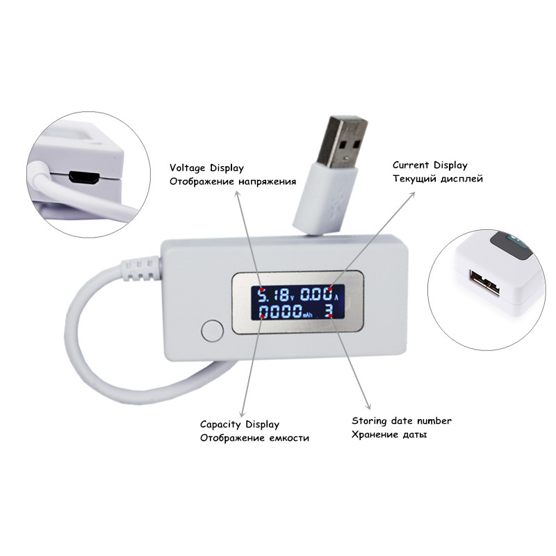 Tela lcd mini telefone criativ - Usb Ammeter Tester avaliação e preço