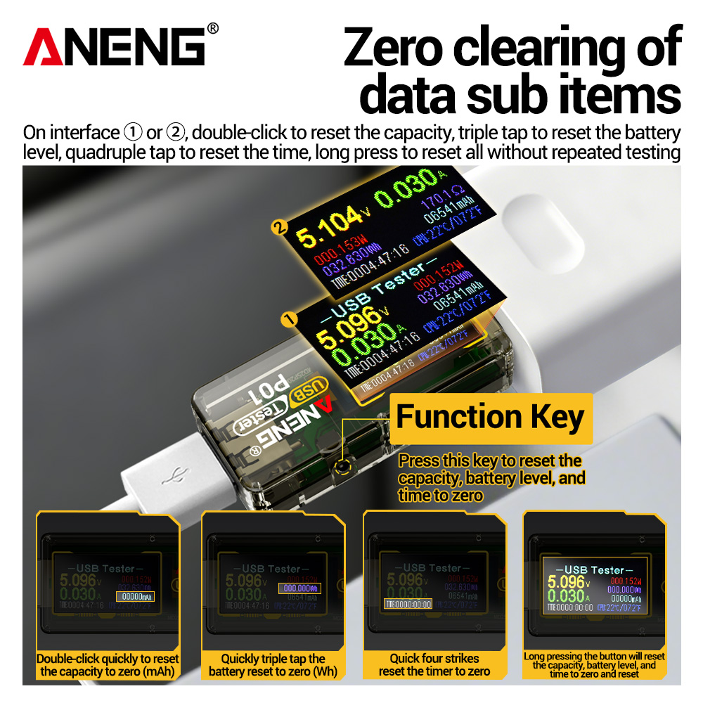 ANENG P01 Testador USB Voltíme - Usb Ammeter Tester avaliação e preço