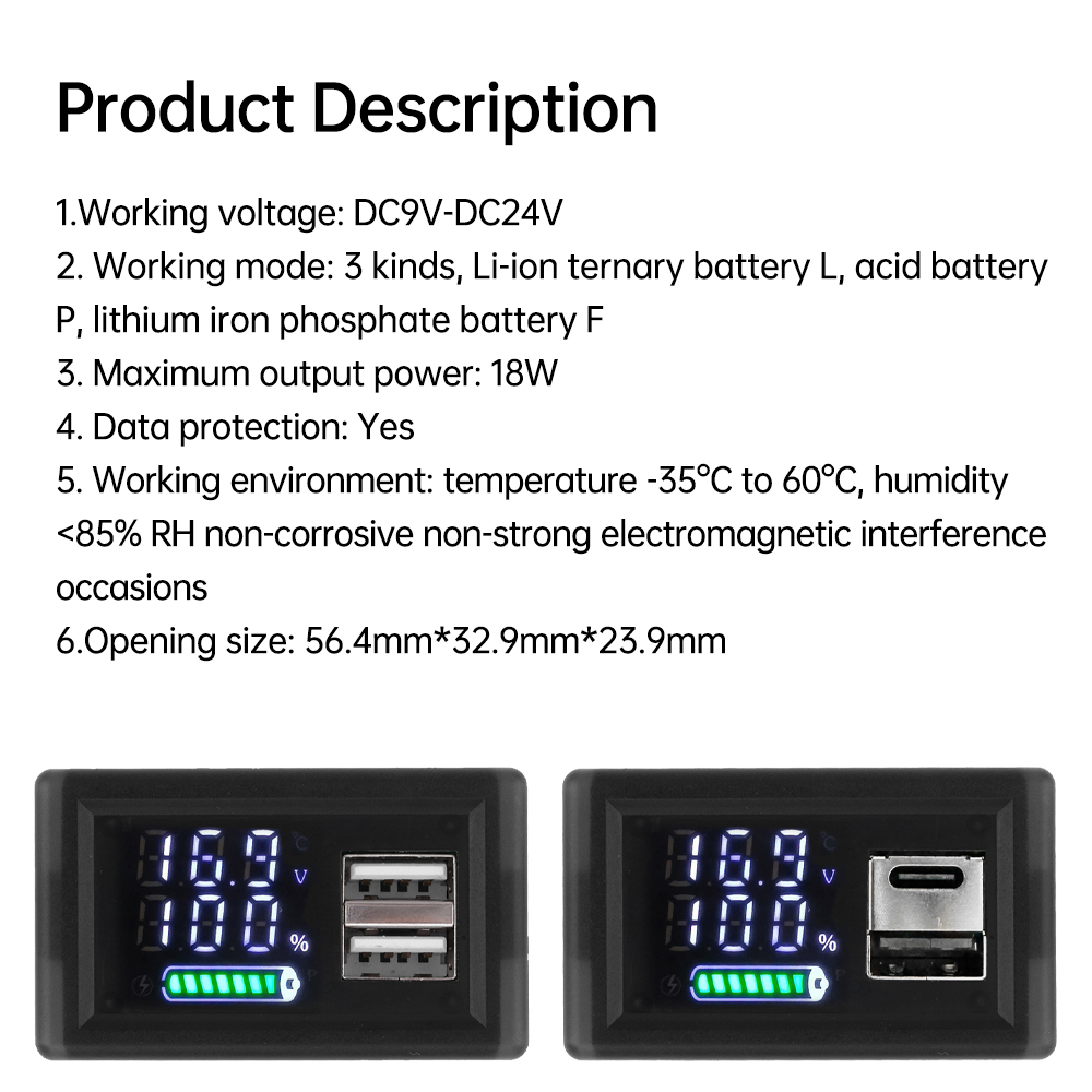 Usb + tipo-c/duplo usb 9v 12v  - Usb Ammeter Tester avaliação e preço